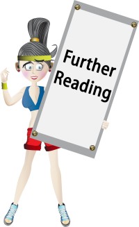 A woman in fitness gear holding a further reading sign.