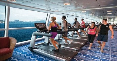 A gym on a cruise ship.
