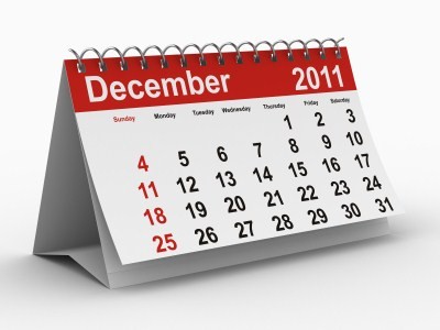 A calendar showing December 2011.