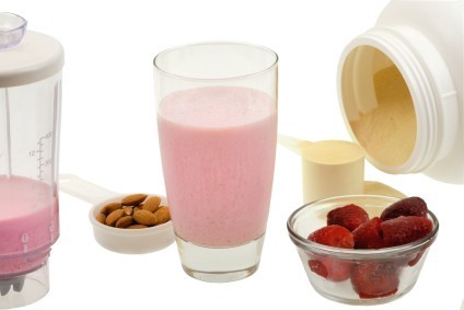 A protein shake with a range of ingredients.