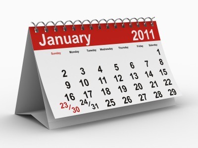 A calendar showing January 2011.