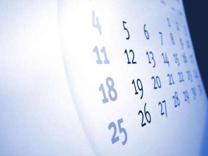 A selection of calendar dates.
