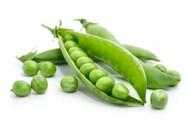 A selection of green peas.