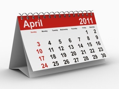 A calendar showing April 2011.