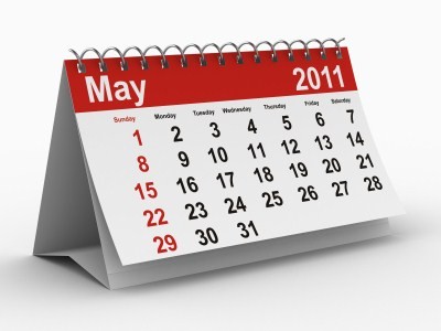 A calendar showing May 2011.