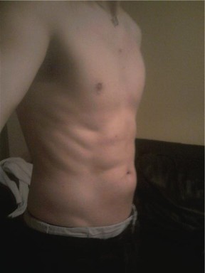 A right side shot of my abs after completing the Slendertone 6 Week Plan.