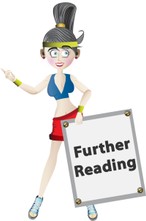 A woman in fitness gear holding a further reading sign.