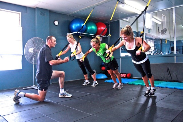 A group personal training session.