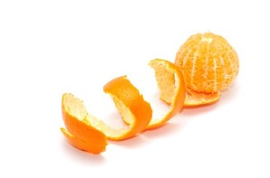 A peeled tangerine.
