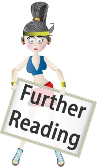 A woman in fitness gear holding a further reading sign.