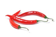 A group of red chilli peppers.