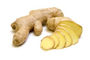 A ginger root plant.