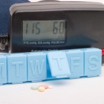 A high blood pressure monitor next to high blood pressure medication.