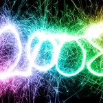 A firework display showing the numbers 2008.
