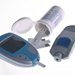 A collection of diabetes equipment.