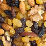 A selection of dried fruits and nuts.
