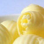 Curls of butter in a bowl.