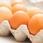 A close up shot of a box of eggs.