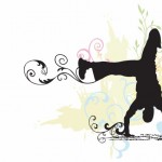 A cartoon of a black silhouette dancing.