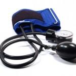 A blue blood pressure monitor.